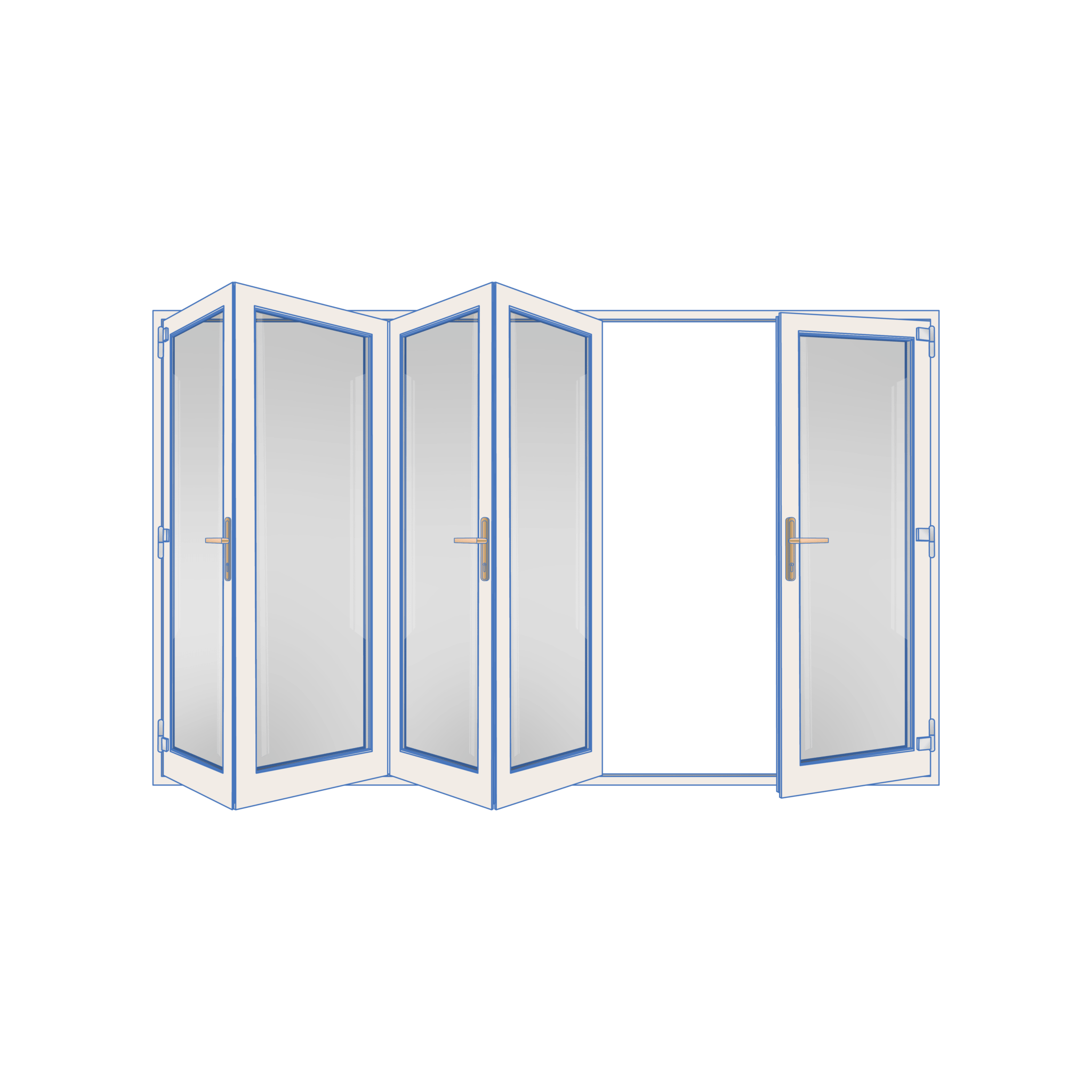 UPVC Bifold Doors with double glazed glass